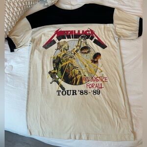 Vintage Metallica Tour '88-'89 Graphic Tee Mens Size XS